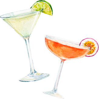 Colored Martini Glasses